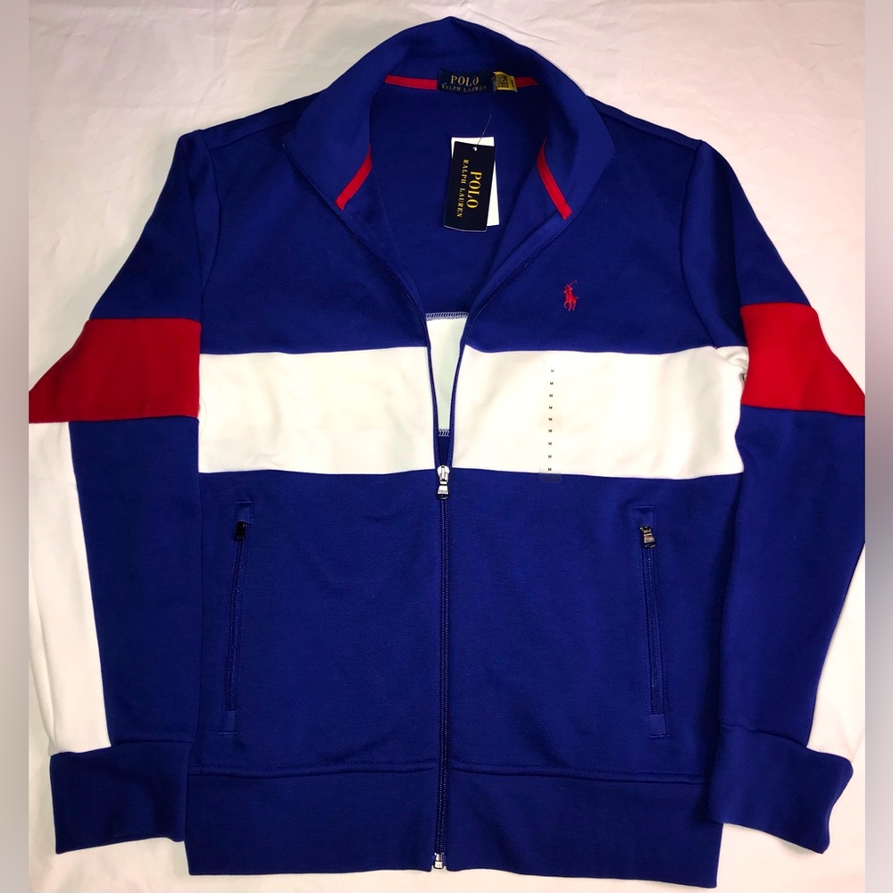 POLO RALPH LAUREN Men's Color-Blocked Double-Knit Track Jacket